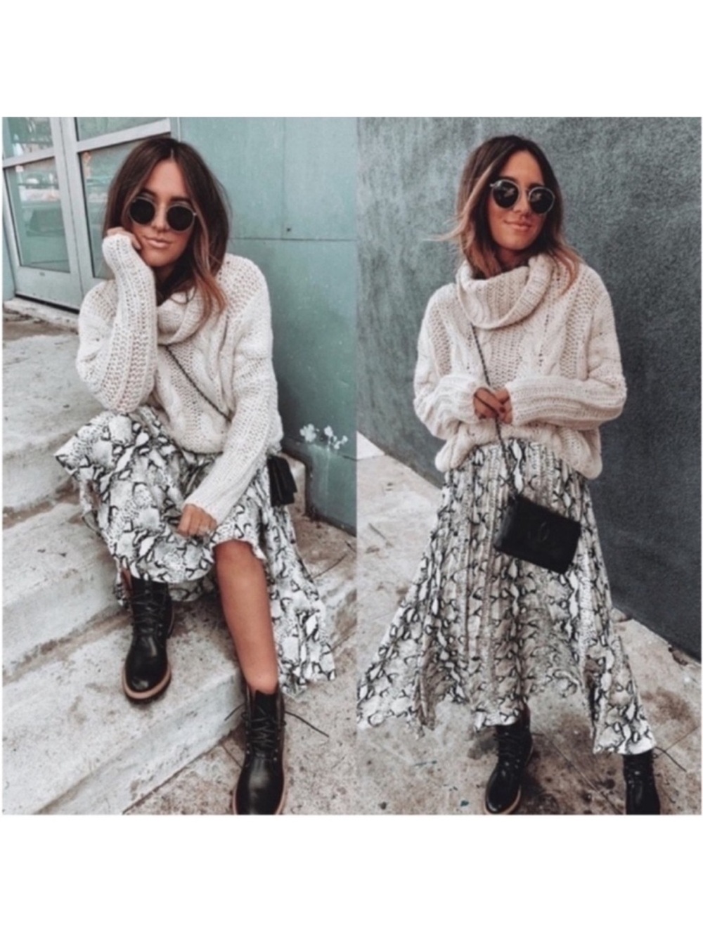 Vici Sage Cable Knit Sweater